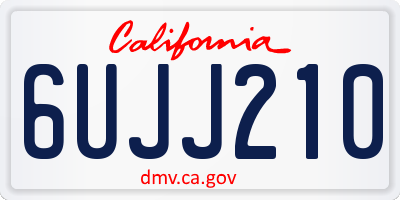 CA license plate 6UJJ210
