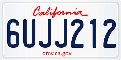 CA license plate 6UJJ212