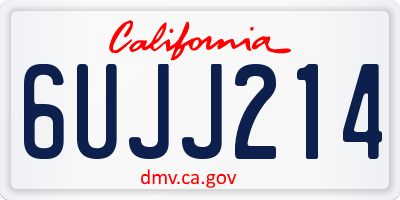 CA license plate 6UJJ214