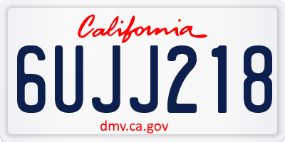 CA license plate 6UJJ218