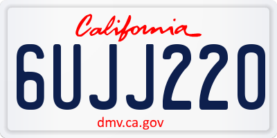 CA license plate 6UJJ220