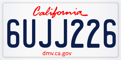 CA license plate 6UJJ226