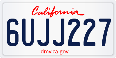 CA license plate 6UJJ227