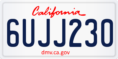CA license plate 6UJJ230