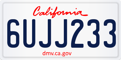 CA license plate 6UJJ233