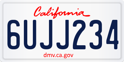CA license plate 6UJJ234