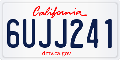 CA license plate 6UJJ241