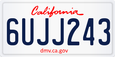 CA license plate 6UJJ243
