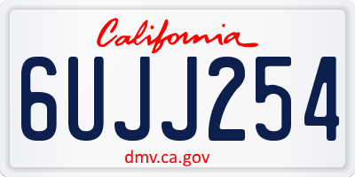 CA license plate 6UJJ254