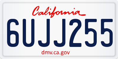 CA license plate 6UJJ255