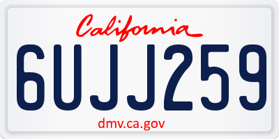 CA license plate 6UJJ259