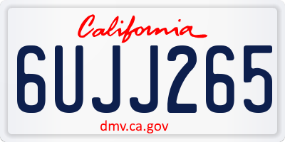 CA license plate 6UJJ265
