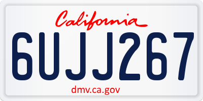 CA license plate 6UJJ267