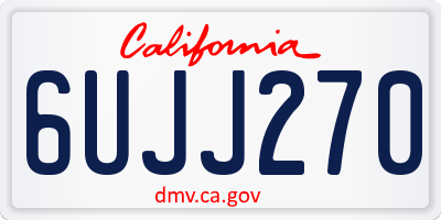 CA license plate 6UJJ270