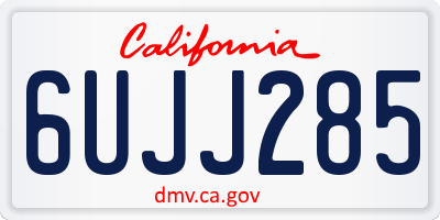 CA license plate 6UJJ285