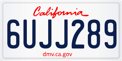 CA license plate 6UJJ289