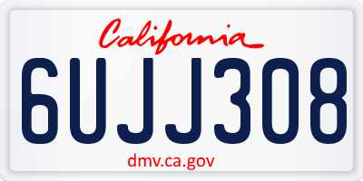 CA license plate 6UJJ308