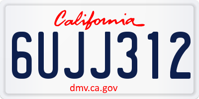 CA license plate 6UJJ312