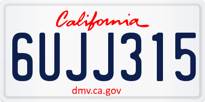 CA license plate 6UJJ315