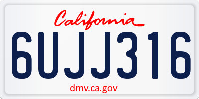 CA license plate 6UJJ316