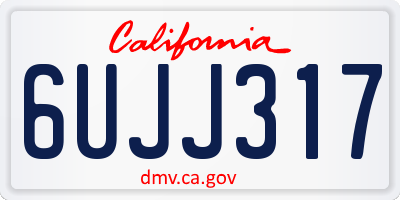 CA license plate 6UJJ317