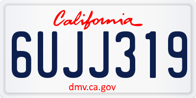 CA license plate 6UJJ319