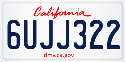 CA license plate 6UJJ322