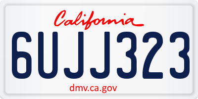 CA license plate 6UJJ323