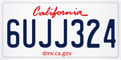 CA license plate 6UJJ324