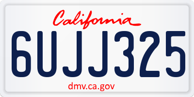 CA license plate 6UJJ325