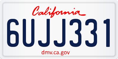 CA license plate 6UJJ331