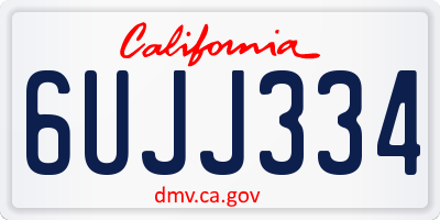 CA license plate 6UJJ334