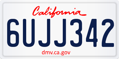 CA license plate 6UJJ342