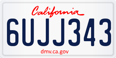 CA license plate 6UJJ343