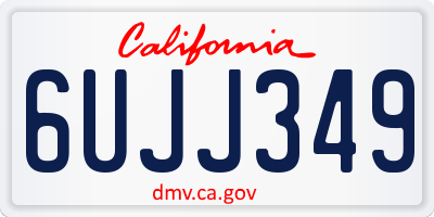 CA license plate 6UJJ349
