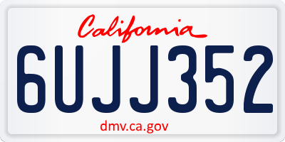 CA license plate 6UJJ352