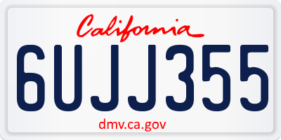 CA license plate 6UJJ355