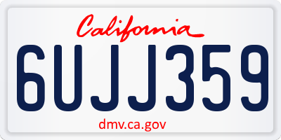 CA license plate 6UJJ359