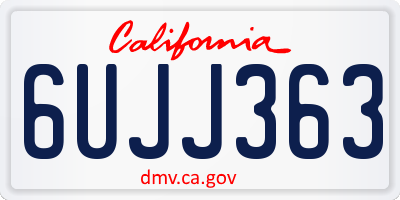 CA license plate 6UJJ363