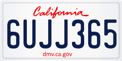 CA license plate 6UJJ365
