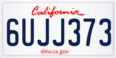 CA license plate 6UJJ373