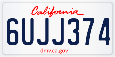 CA license plate 6UJJ374