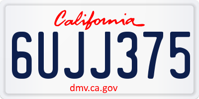 CA license plate 6UJJ375