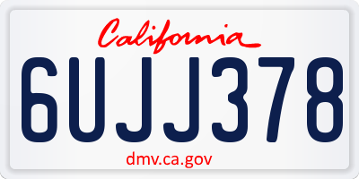 CA license plate 6UJJ378