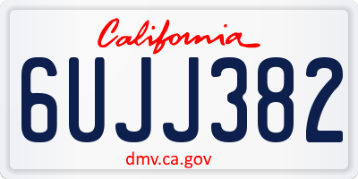 CA license plate 6UJJ382