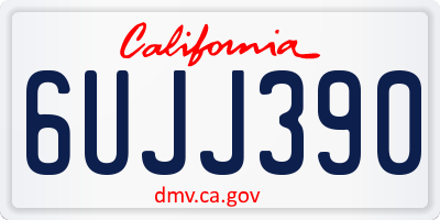 CA license plate 6UJJ390