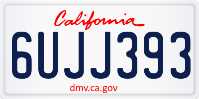 CA license plate 6UJJ393
