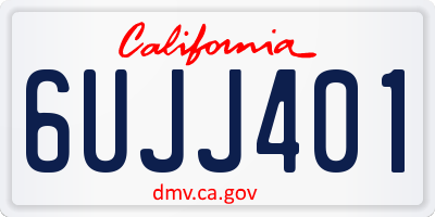 CA license plate 6UJJ401