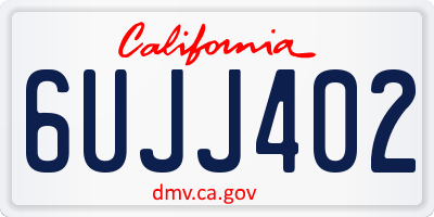 CA license plate 6UJJ402