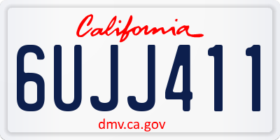 CA license plate 6UJJ411